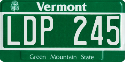 VT license plate LDP245