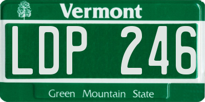 VT license plate LDP246