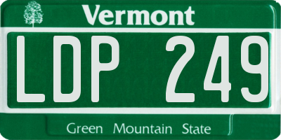 VT license plate LDP249
