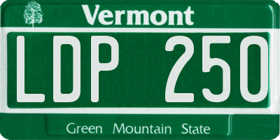 VT license plate LDP250