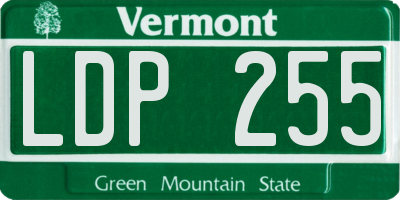VT license plate LDP255