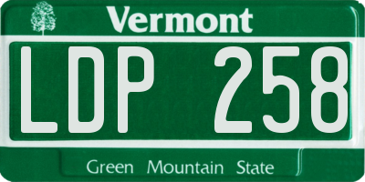VT license plate LDP258