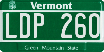 VT license plate LDP260