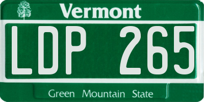 VT license plate LDP265