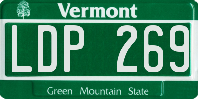 VT license plate LDP269