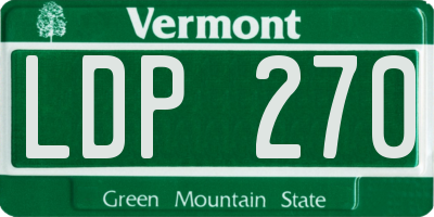 VT license plate LDP270