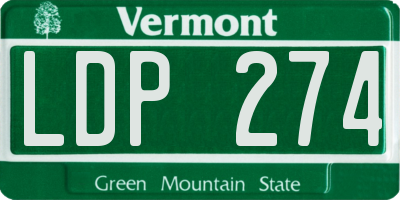 VT license plate LDP274