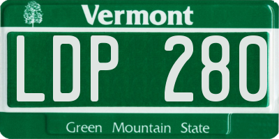 VT license plate LDP280