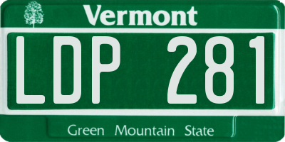 VT license plate LDP281