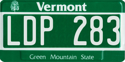 VT license plate LDP283