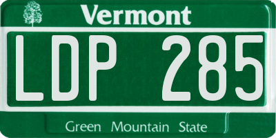 VT license plate LDP285