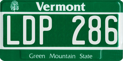 VT license plate LDP286