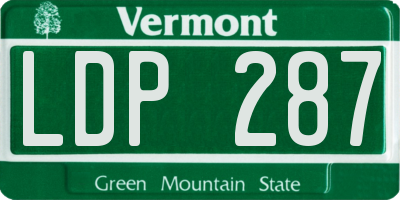VT license plate LDP287