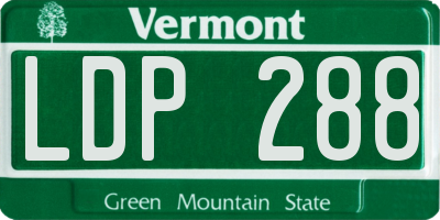 VT license plate LDP288