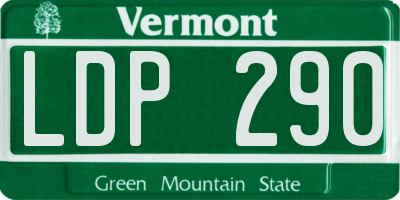 VT license plate LDP290
