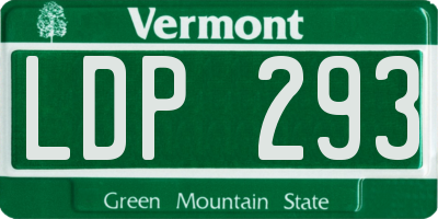 VT license plate LDP293