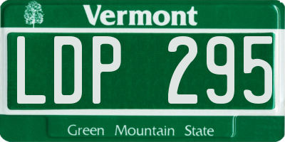 VT license plate LDP295