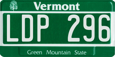 VT license plate LDP296