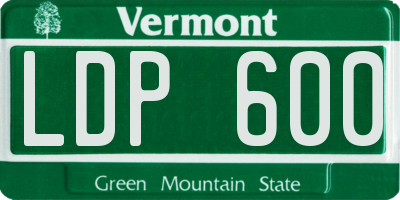 VT license plate LDP600