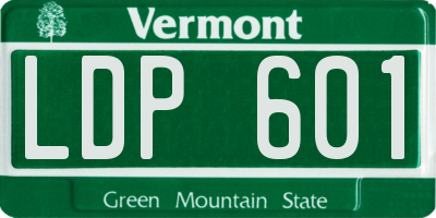VT license plate LDP601