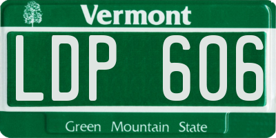 VT license plate LDP606