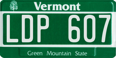 VT license plate LDP607
