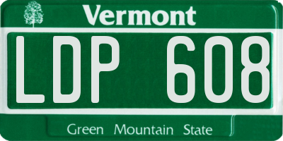 VT license plate LDP608