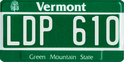 VT license plate LDP610
