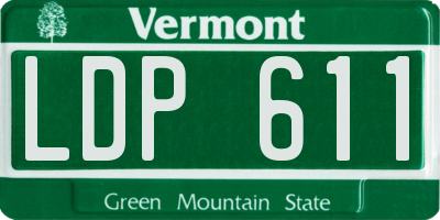 VT license plate LDP611