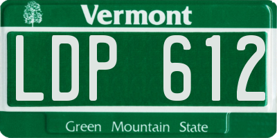VT license plate LDP612