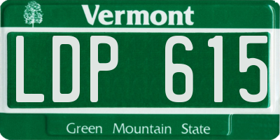 VT license plate LDP615
