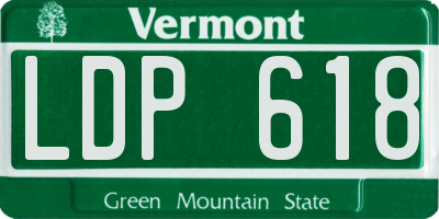 VT license plate LDP618