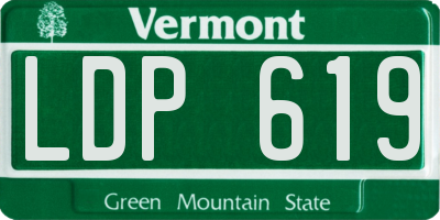 VT license plate LDP619