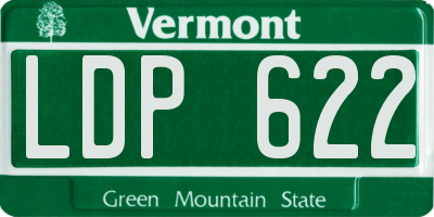 VT license plate LDP622