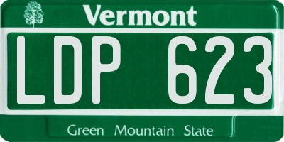 VT license plate LDP623