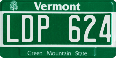 VT license plate LDP624