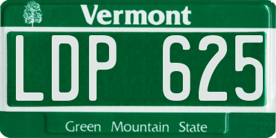 VT license plate LDP625