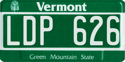 VT license plate LDP626