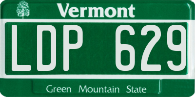 VT license plate LDP629