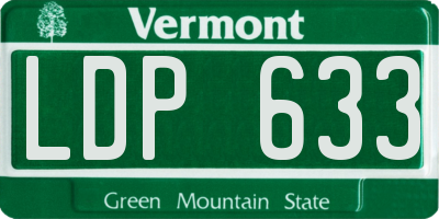 VT license plate LDP633