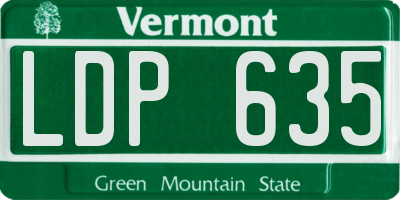 VT license plate LDP635