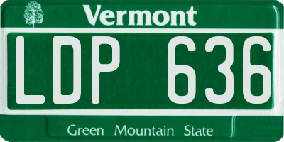 VT license plate LDP636