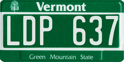 VT license plate LDP637