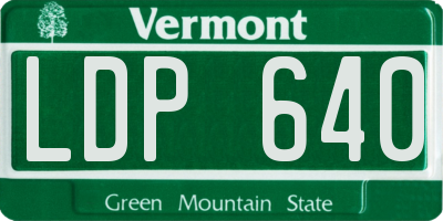 VT license plate LDP640