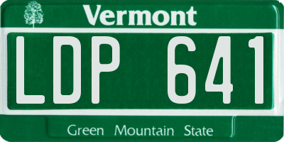 VT license plate LDP641