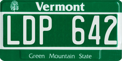 VT license plate LDP642