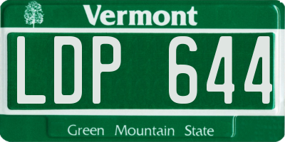 VT license plate LDP644