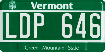 VT license plate LDP646