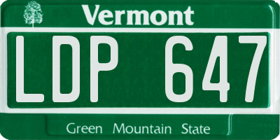 VT license plate LDP647