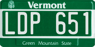 VT license plate LDP651